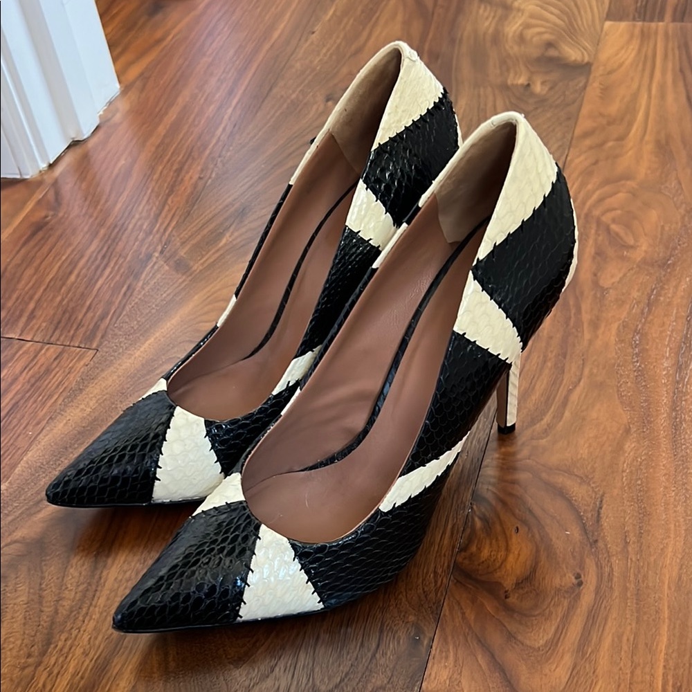 Black and white Heels